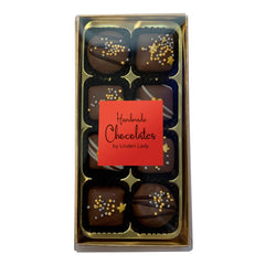 Linden Lady 8 chocolates in gold box with cello lid