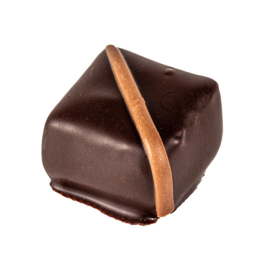 Marzipan - dark chocolate covered marzipan with milk stripe 16g