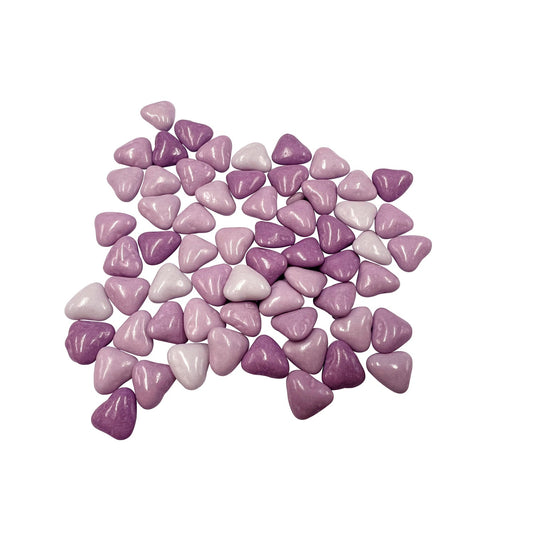 Choco Love Lilla - milk chocolate hearts covered in purple coloured sugar