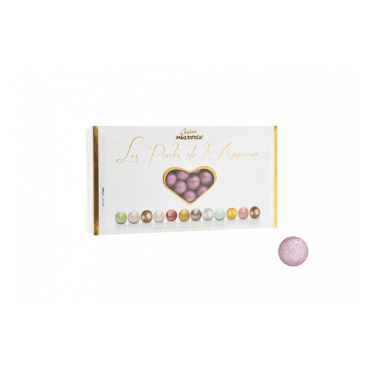 Les Perles Summer Rose - toasted hazelnut in dark and white chocolate pink coloured sugar