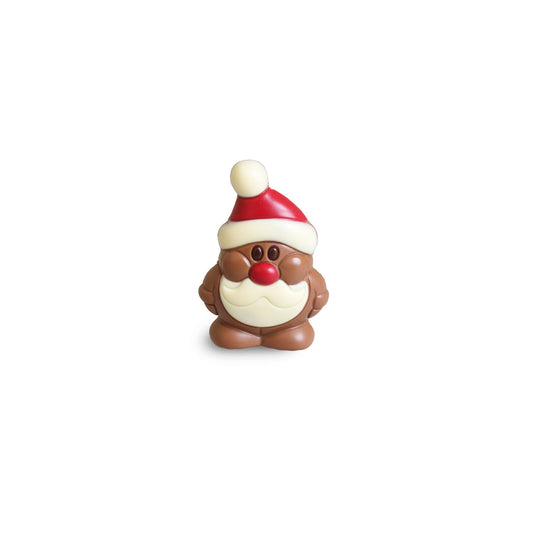 Hollow milk and white chocolate decorated mini hippy Santas - 9cm (12 of each)