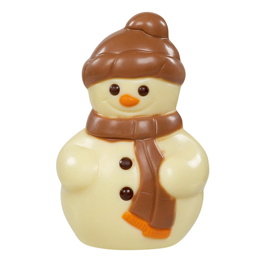 Hollow white chocolate decorated snowman - 10cm