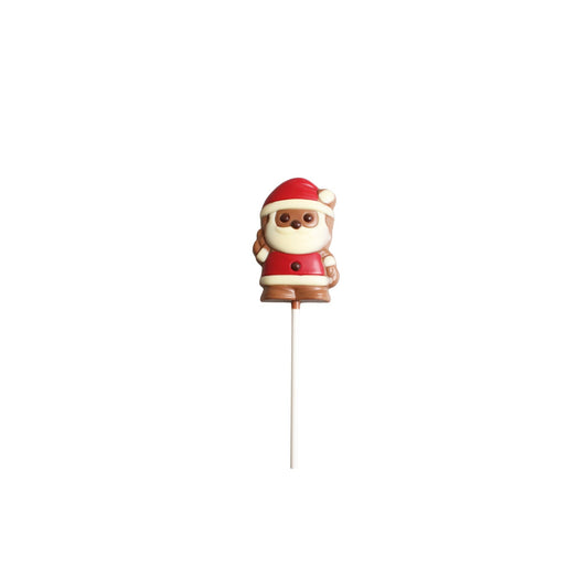 Solid decorated milk chocolate Santa lolly