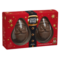Duo Santa milk chocolate bomb with mini marshmallows in gift box - VAT FREE