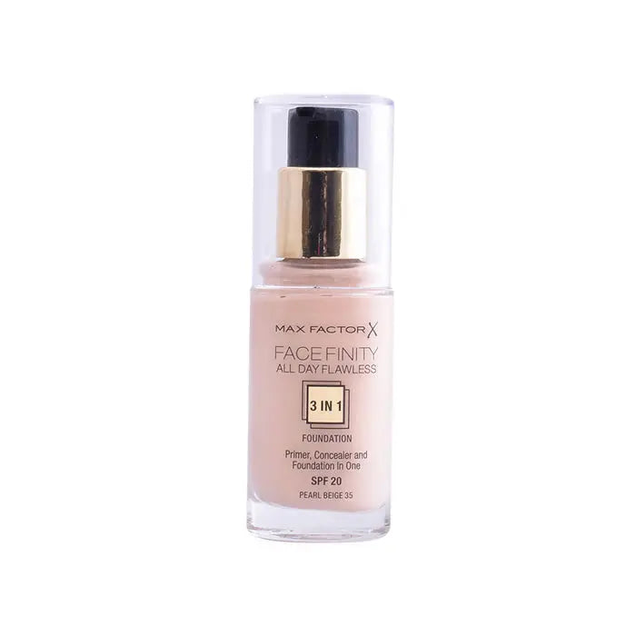 Max Factor Facefinity 3 In 1 Primer, Concealer And Foundation Spf20 35 Pearl Beige 30ml Jag Couture London - New York