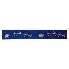 Jag Couture London - New York Midnight blue single faced satin ribbon with Santa on sleigh design