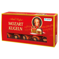 Mozart Kugeln carton of milk & dark chocolate, pistachio marzipan, marzipan and hazelnut praline bonbons Jag Couture London - New York