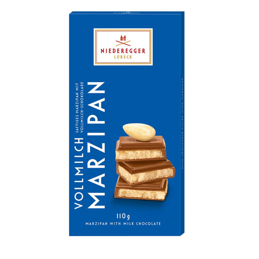 Milk chocolate covered marzipan bar