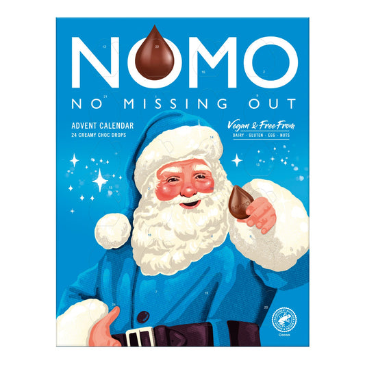 Nomo advent containing 24 creamy chocolate drops