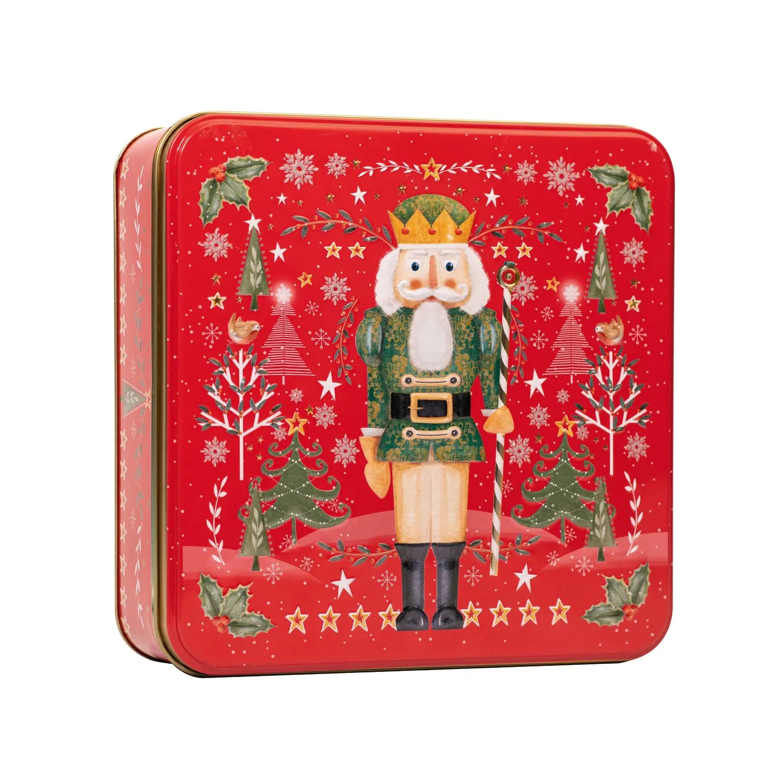 Nutcracker square tin of assorted biscuits - VAT FREE Jag Couture London - New York