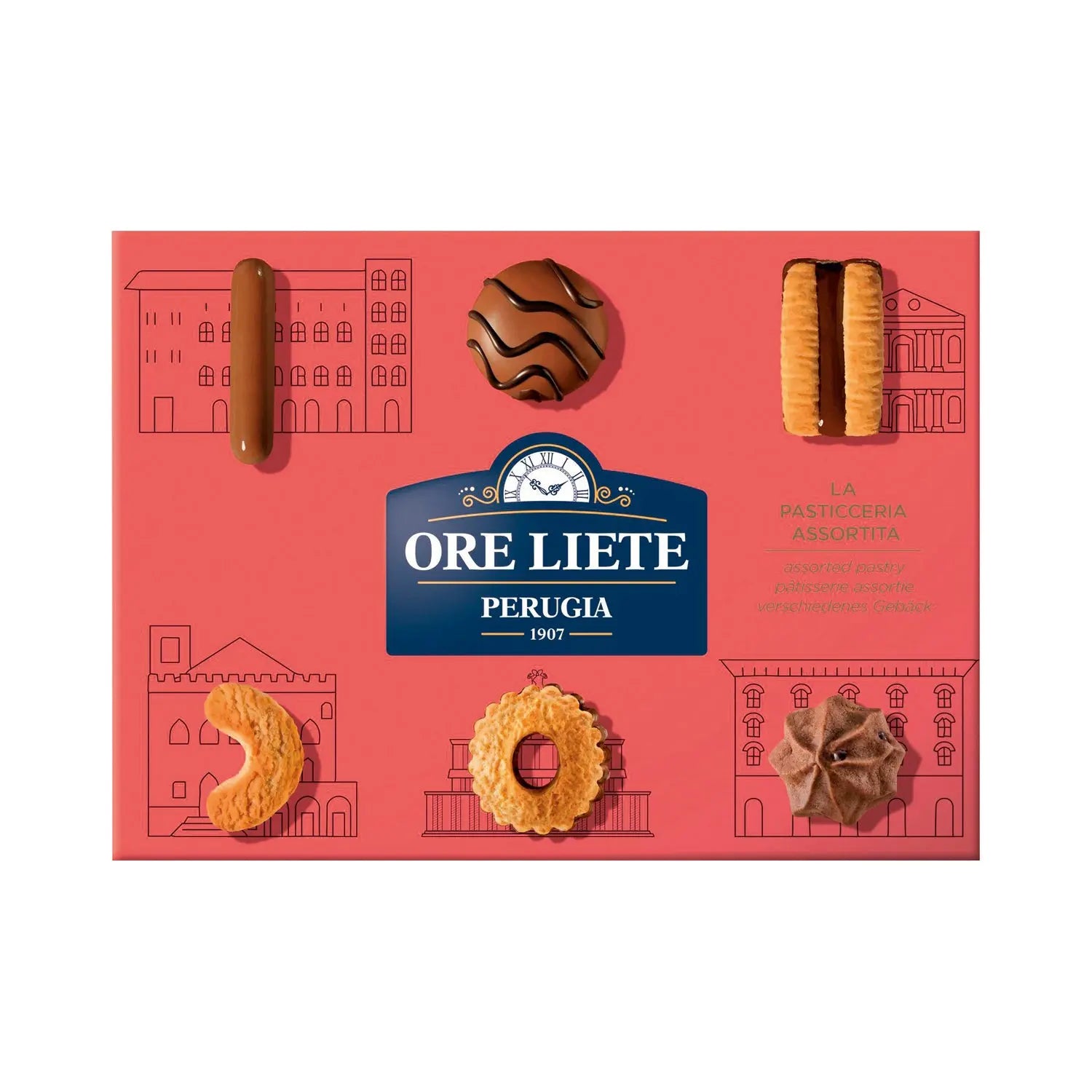 Jag Couture London - New York Ore Liete Pasticceria Fine assorted biscuits in red carton - VAT FREE