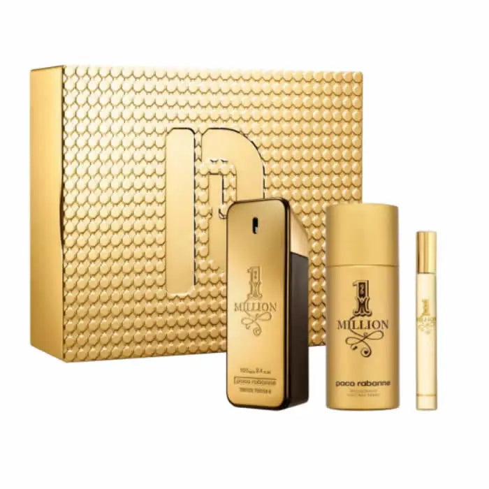 Paco Rabanne 1 Million Eau De Toilette Spray 100ml Set 3 Pieces Jag Couture London - New York
