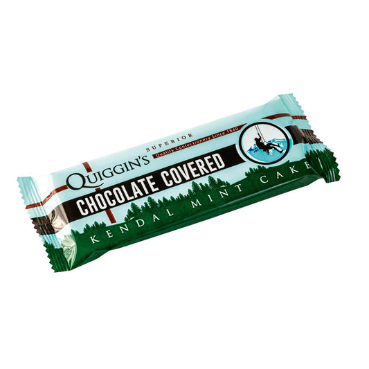 Quiggin's dark chocolate covered Kendal mint cake bar