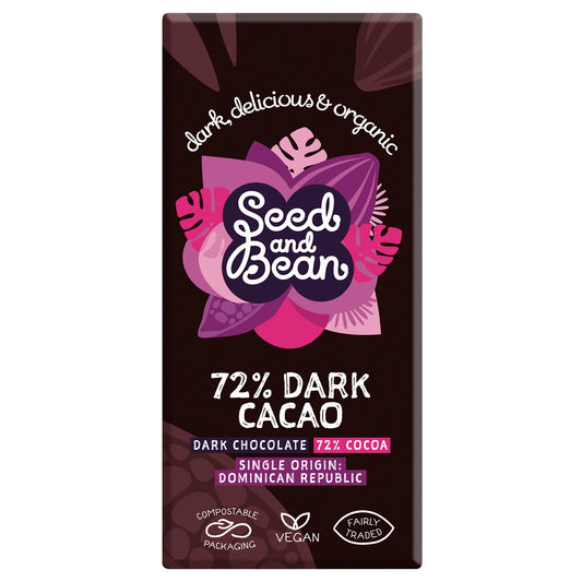 Organic & Fair Trade 72% extra dark chocolate bar