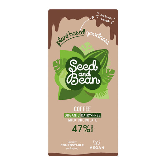 Organic Dairy Free 47% milk chocolate bar with coffee