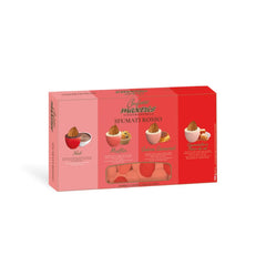 Sfumati Rosso - toasted almonds in milk or white chocolate flavour mix in red coloured sugar Jag Couture London - New York