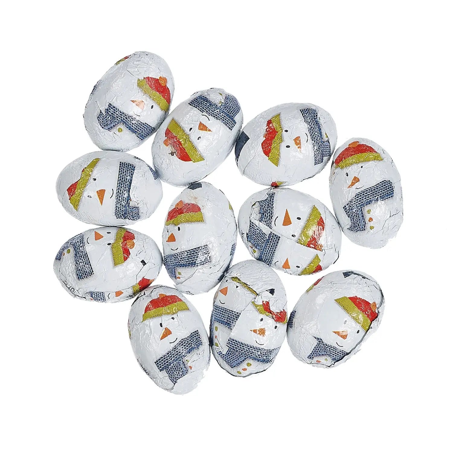 Jag Couture London - New York Solid milk chocolate balls in snowman design foil