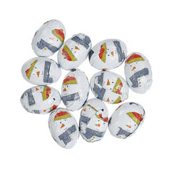 Jag Couture London - New York Solid milk chocolate balls in snowman design foil