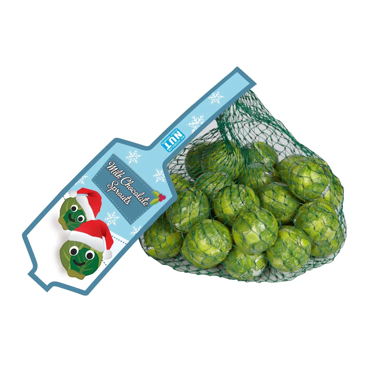 Jag Couture London - New York Sprout foiled solid milk chocolate balls in net