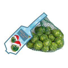 Jag Couture London - New York Sprout foiled solid milk chocolate balls in net