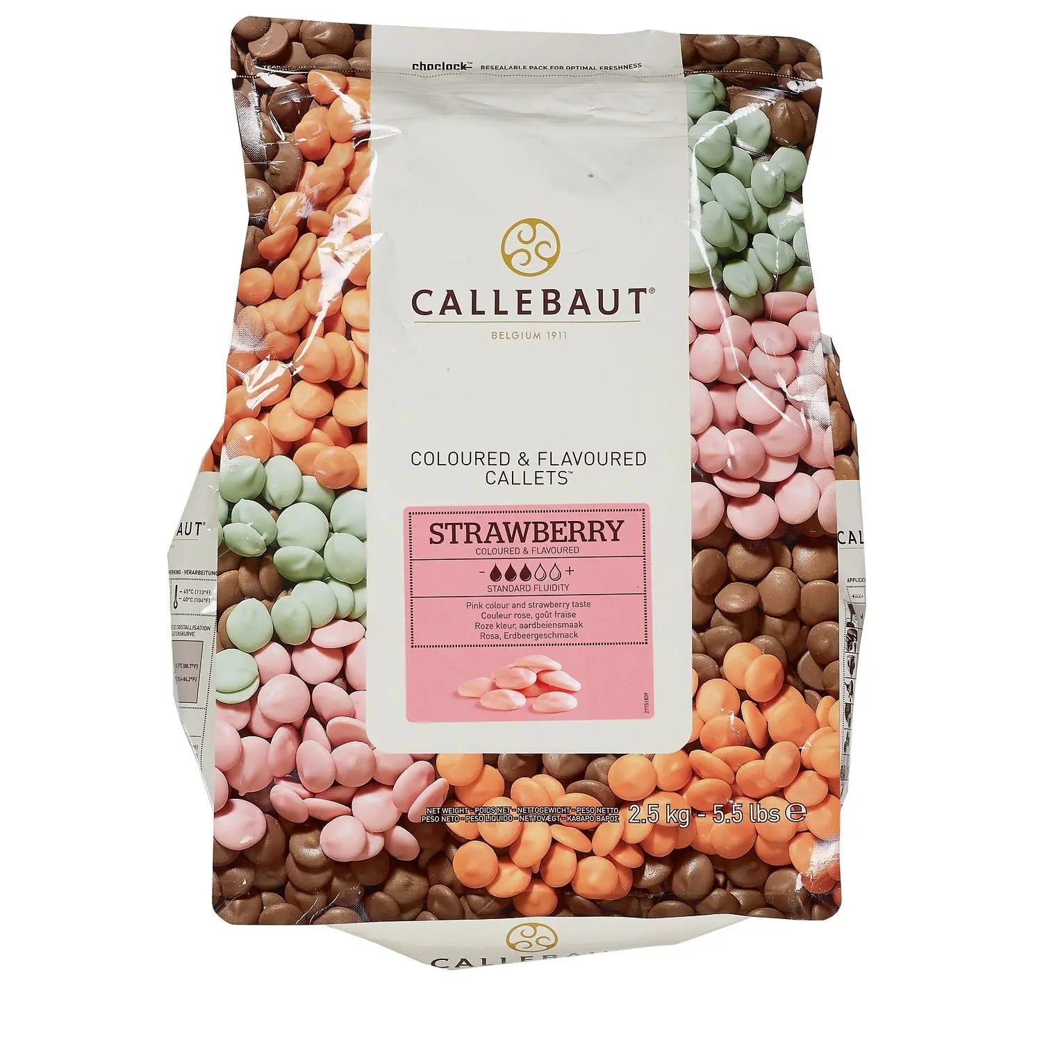 Strawberry flavoured white chocolate callets - VAT FREE Jag Couture London - New York