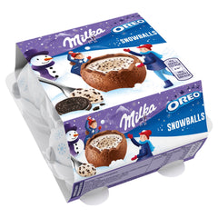 Milka milk chocolate snowballs with Oreo crème filling in 4 pack