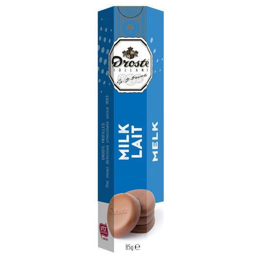 Milk chocolate pastilles in tube