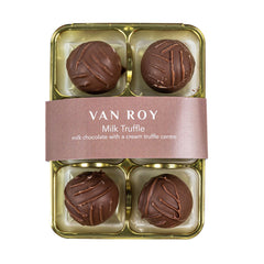 Van Roy 6 pack of milk chocolate truffles in cello