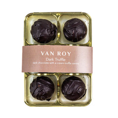 Van Roy 6 pack of dark chocolate truffles in cello