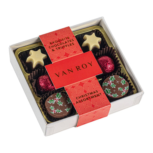 The Christmas collection of assorted chocolates in 9 choc grey base with cello lid