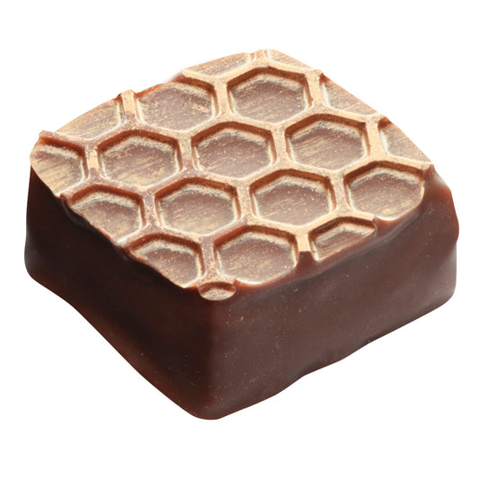 Honey milk - honey ganache in milk chocolate with gold powder finish 12.4g - 108 pcs