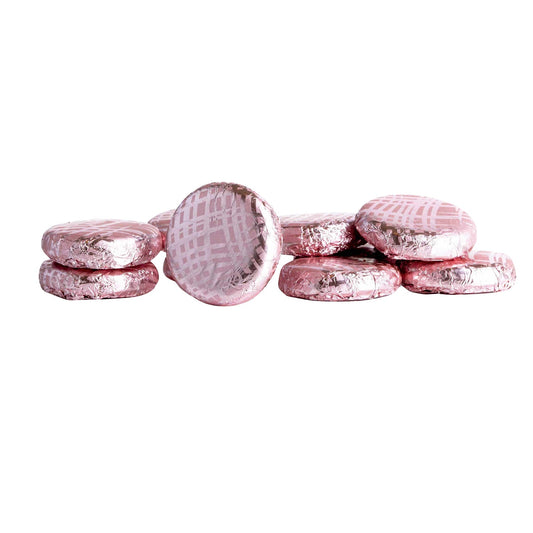 Rose crème - dark chocolate covered fondant in pink coloured foil 120pcs