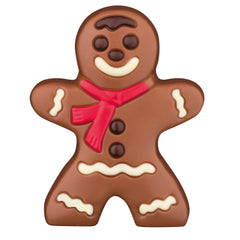 Decorated hollow milk chocolate gingerbread person in cello - 103mm
