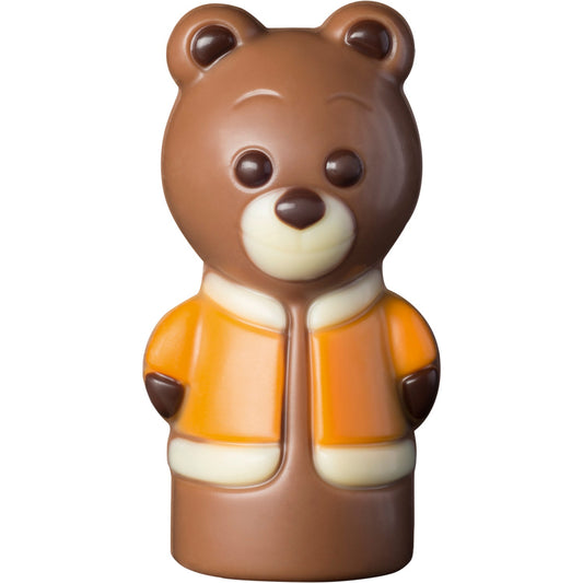 Decorated hollow milk chocolate Christmas figures in acetate round tube - 56mm