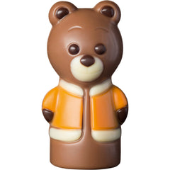 Decorated hollow milk chocolate Christmas figures in acetate round tube - 56mm