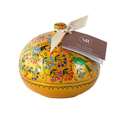 Jag Couture London - New York Birds design of 5" Bonbonniere with dark chocolate coated ginger pieces