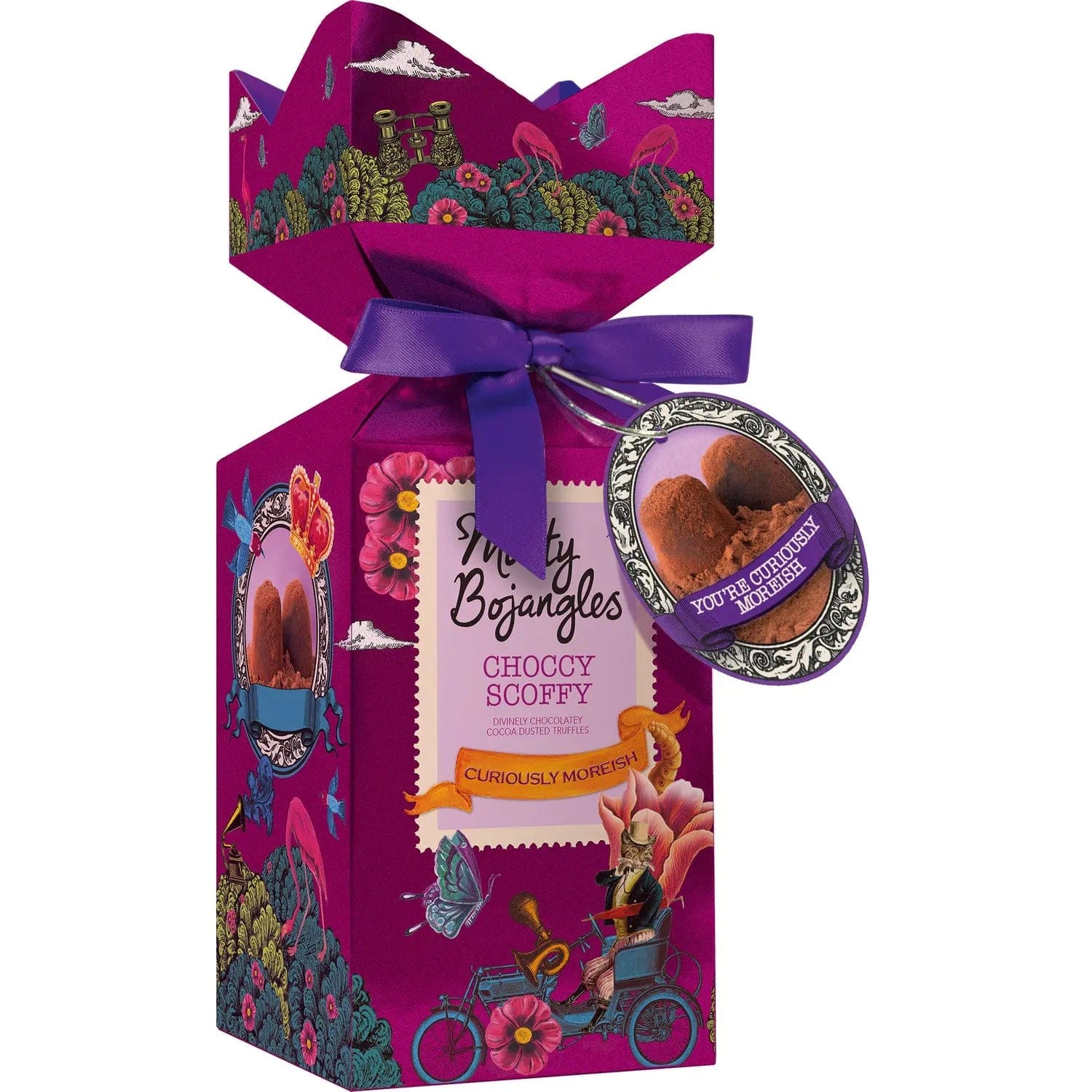 Jag Couture London - New York Choccy Scoffy tip top carton of chocolatey flavoured cocoa dusted truffles