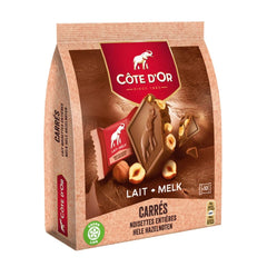 Jag Couture London - New York Cote d'Or Carres Noot - individually wrapped milk chocolate squares with milk hazelnuts in pouch