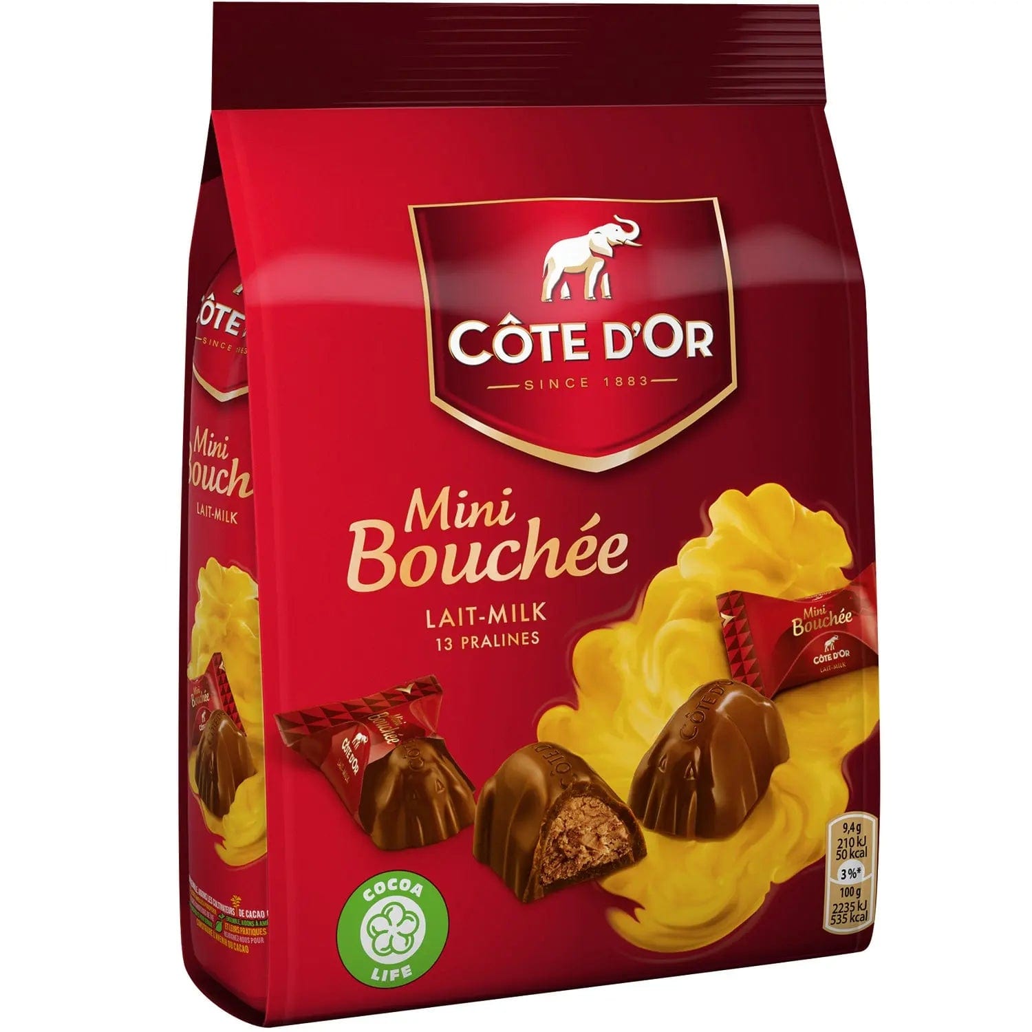 Jag Couture London - New York Cote d'Or milk chocolate mini bouchees in pouch