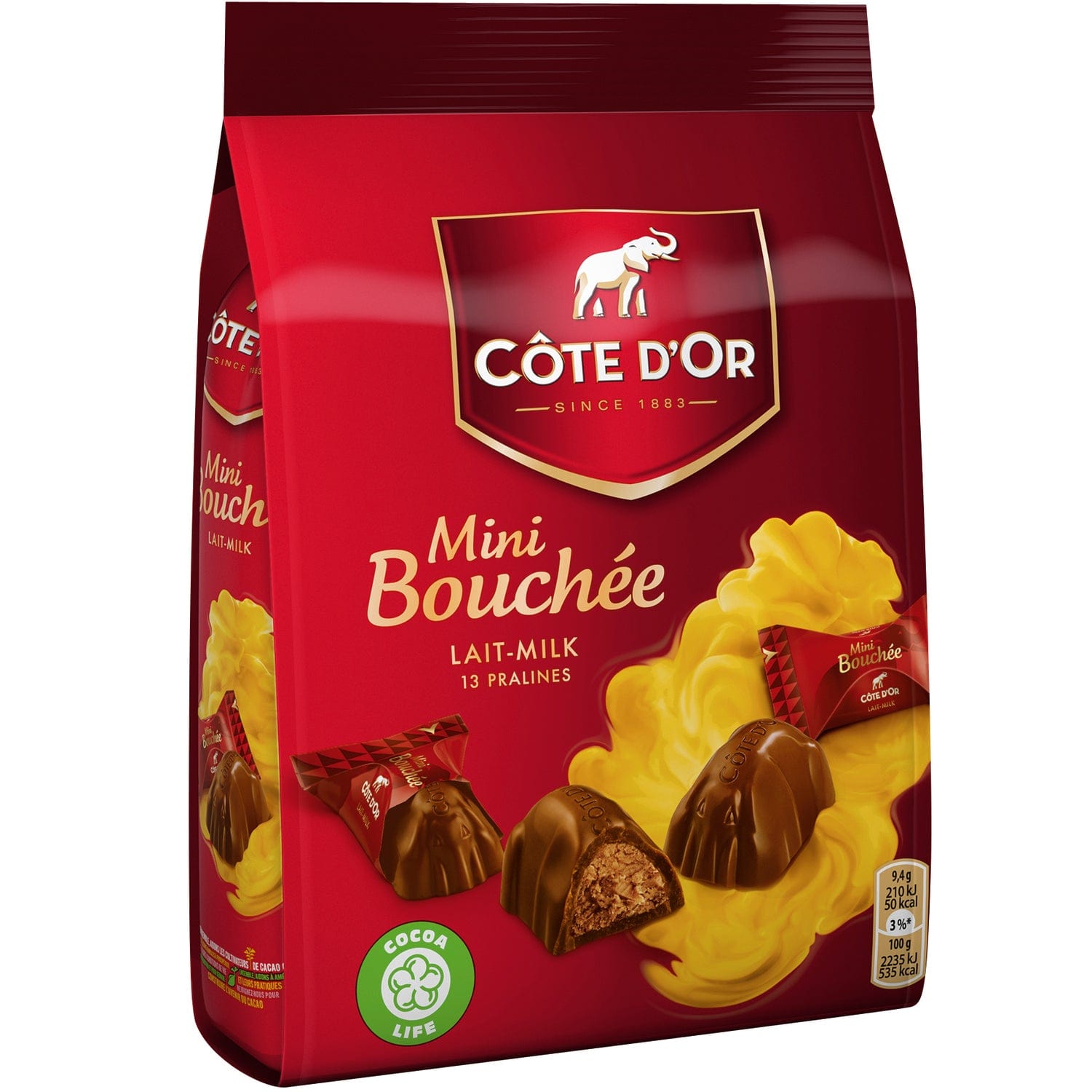 Jag Couture London - New York Cote d'Or milk chocolate mini bouchees in pouch