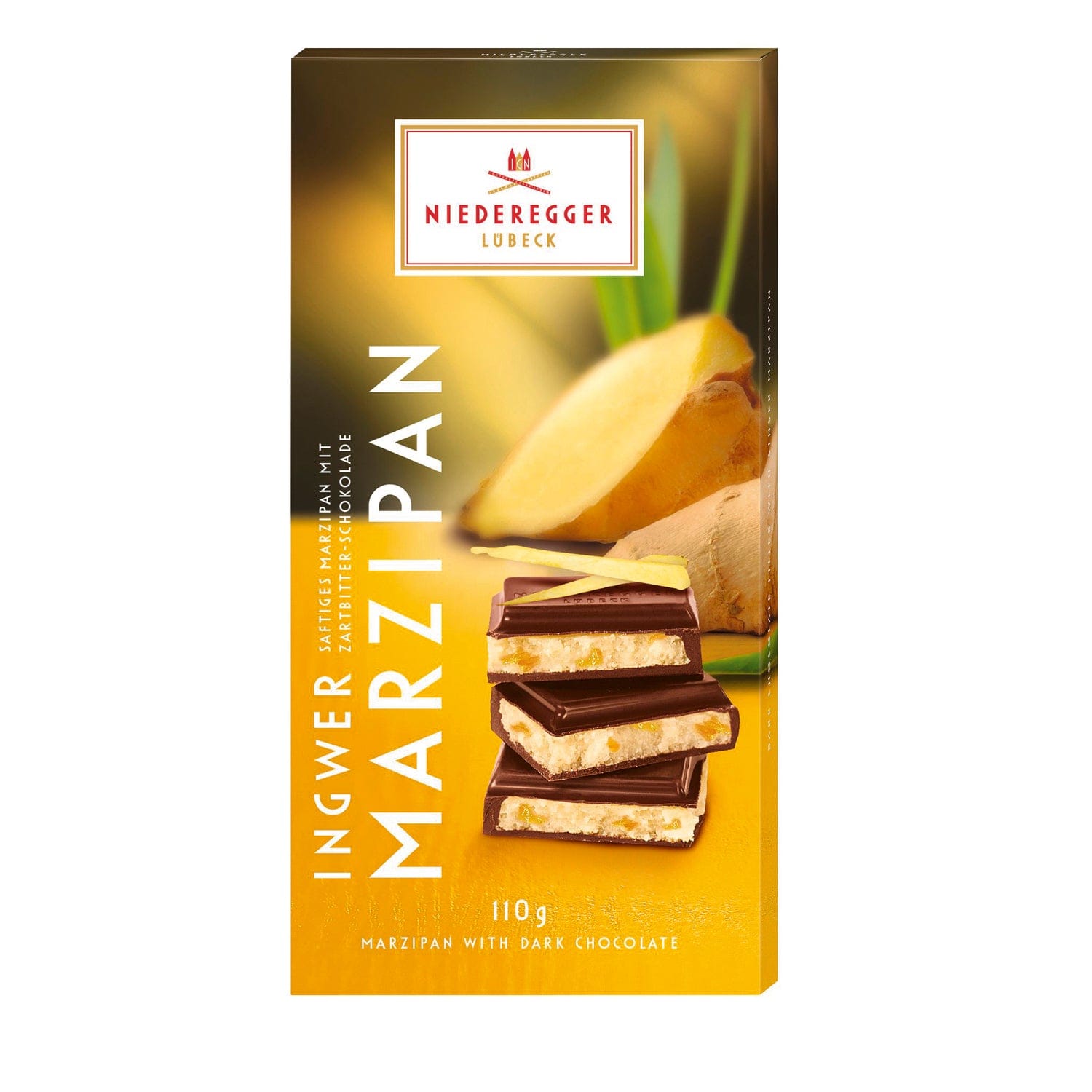 Jag Couture London - New York Dark chocolate covered ginger flavoured marzipan bar