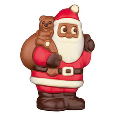 Jag Couture London - New York Decorated hollow milk chocolate Santa with teddy in cello - 125mm