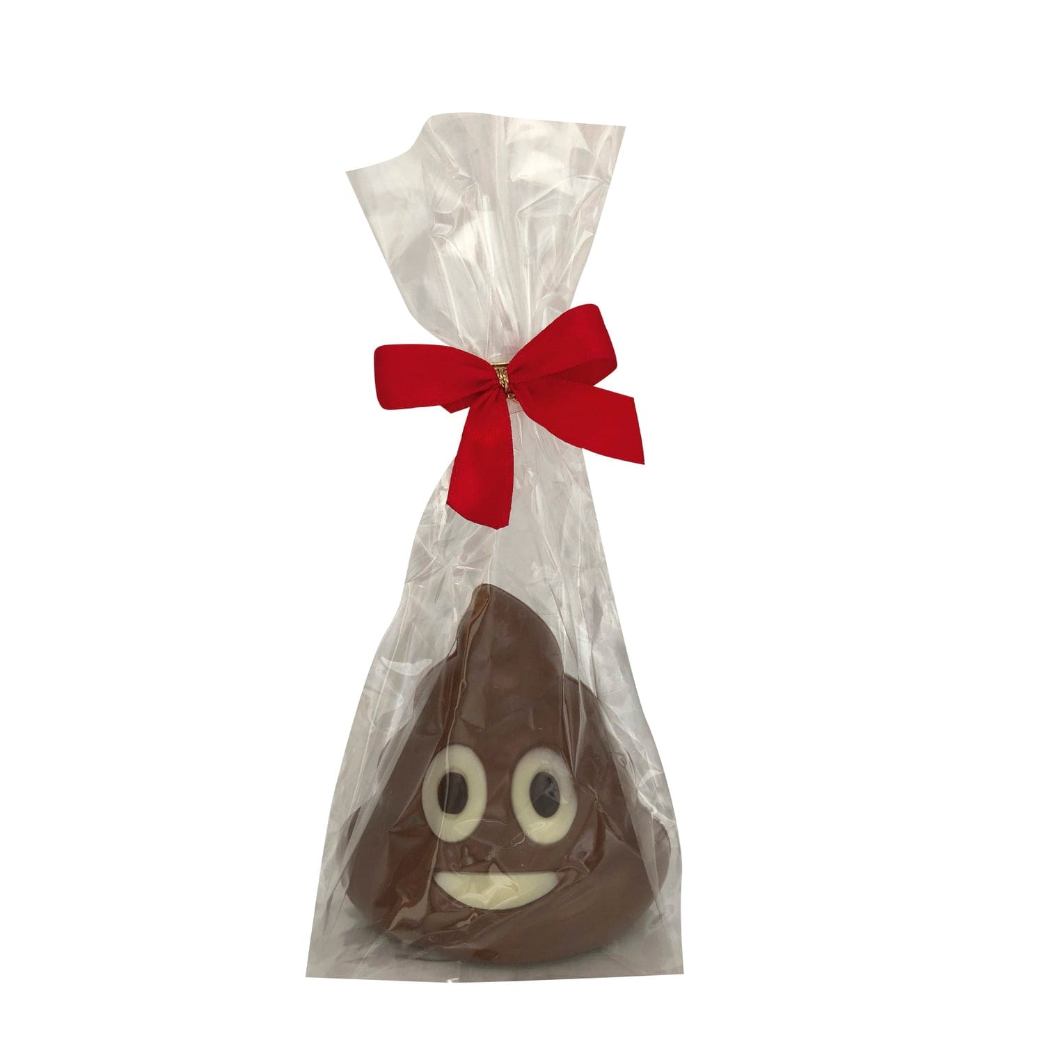 Jag Couture London - New York Decorated hollow milk chocolate stinky emoji in cello bag - 73mm