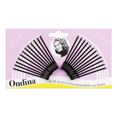 Jag Couture London - New York Eurostil Acanalado Clips Acero Con Bolita Negra 50mm Pack 1un