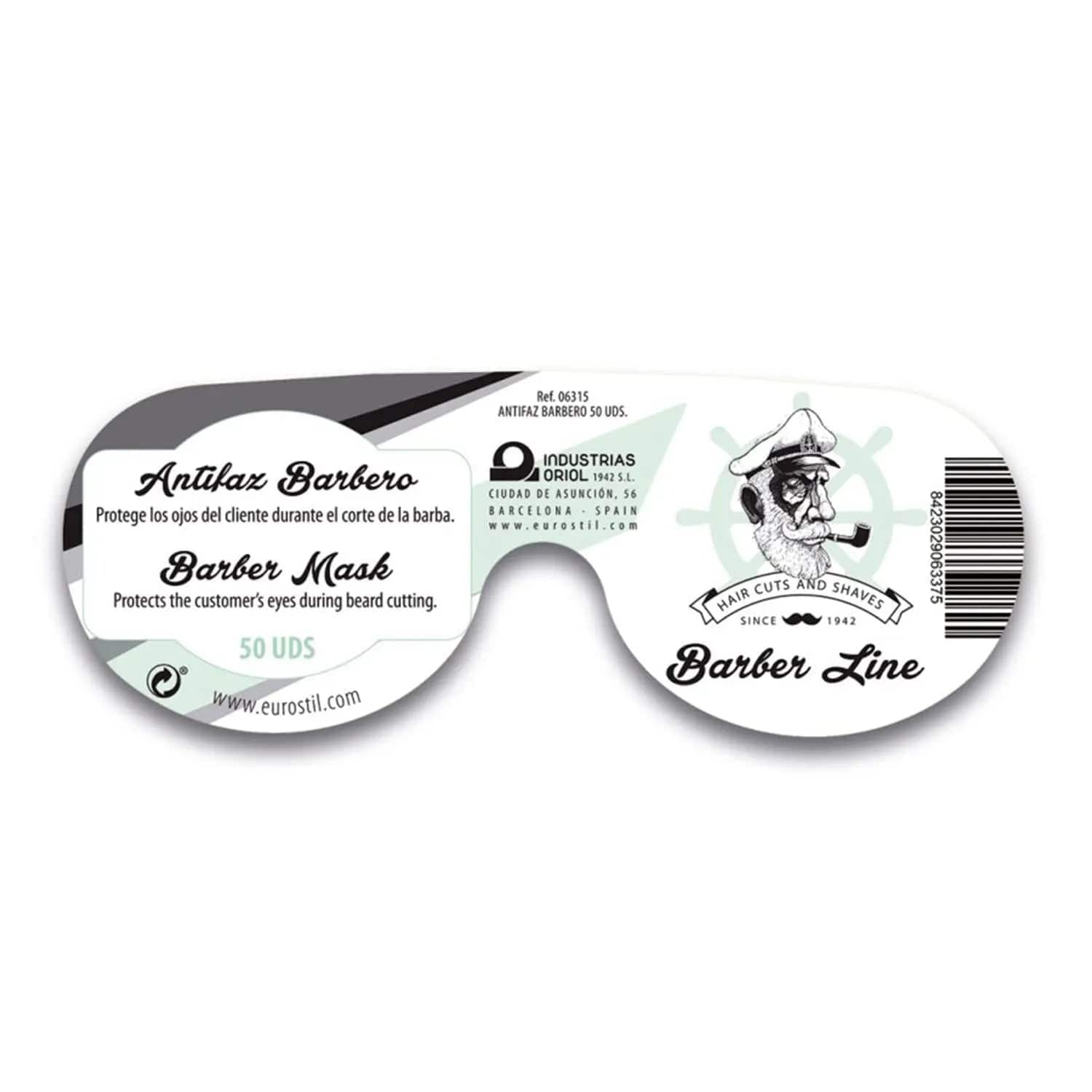 Jag Couture London - New York Eurostil Barber Line Antifaz Barbero Negro Negro Pack 50un