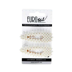 Jag Couture London - New York Eurostil Fantasia Doradas Clips Con Perlas Pack 2un