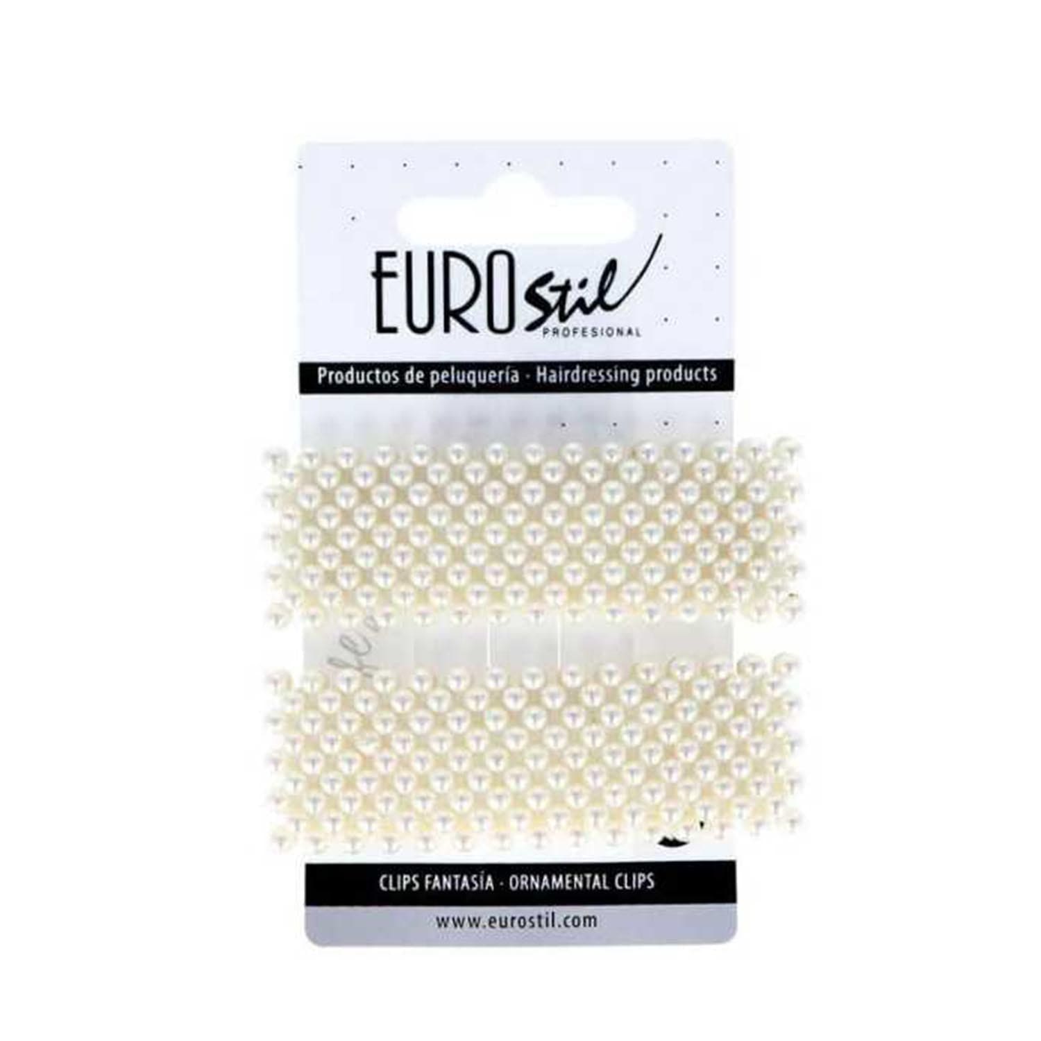 Jag Couture London - New York Eurostil Fantasia Doradas Clips Rectangulares Con Perlas Pack 1un