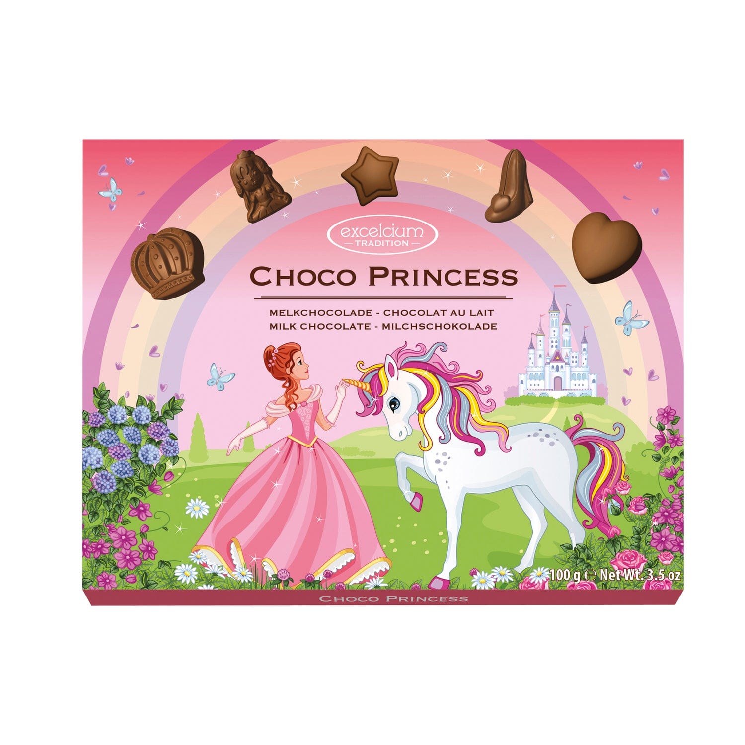 Jag Couture London - New York Excelcium solid milk chocolate Princess pieces in carton