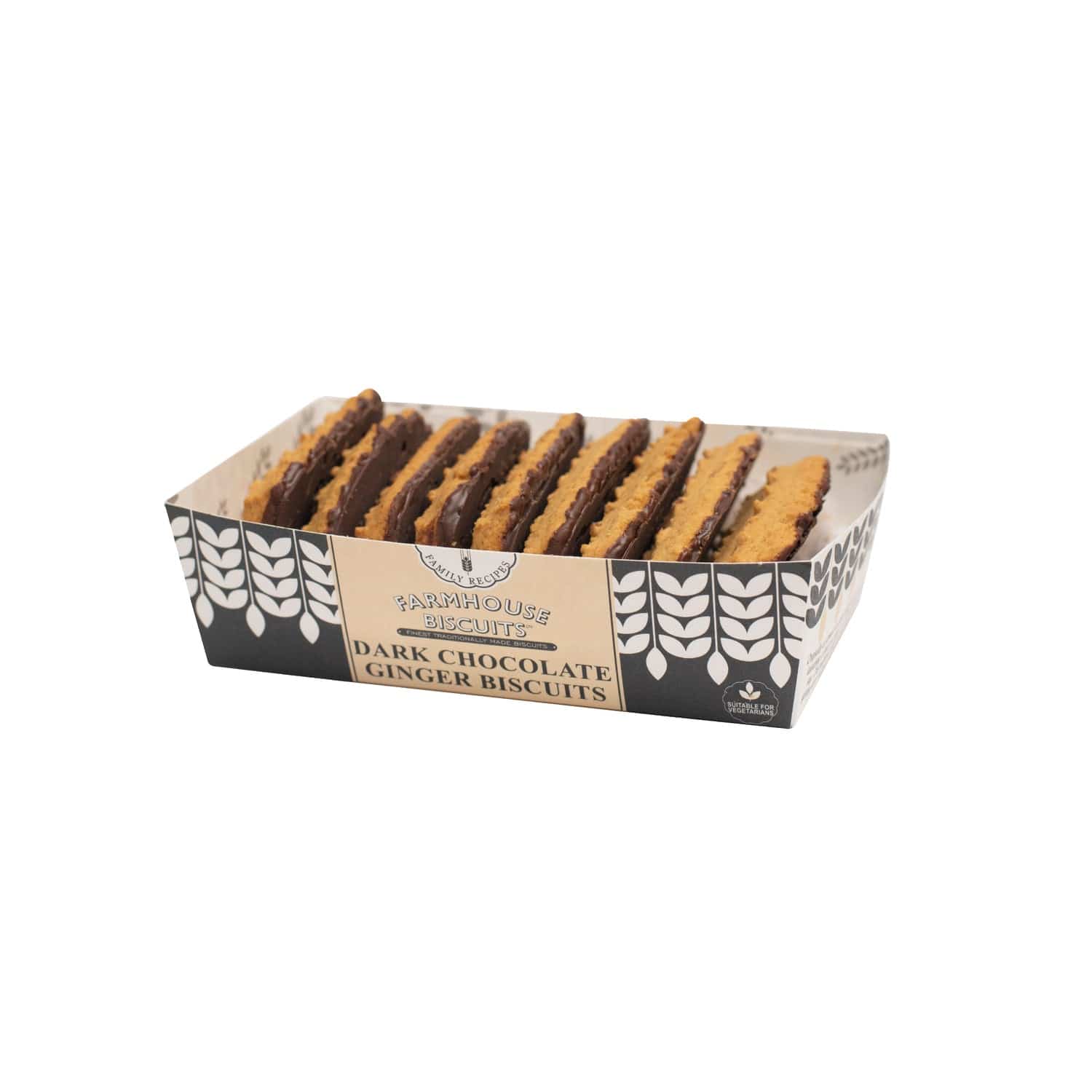 Jag Couture London - New York Farmhouse dark chocolate ginger biscuits in tray - VAT FREE