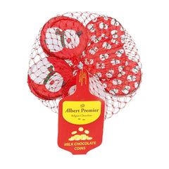 Jag Couture London - New York Foiled snowman chocolate coins in net